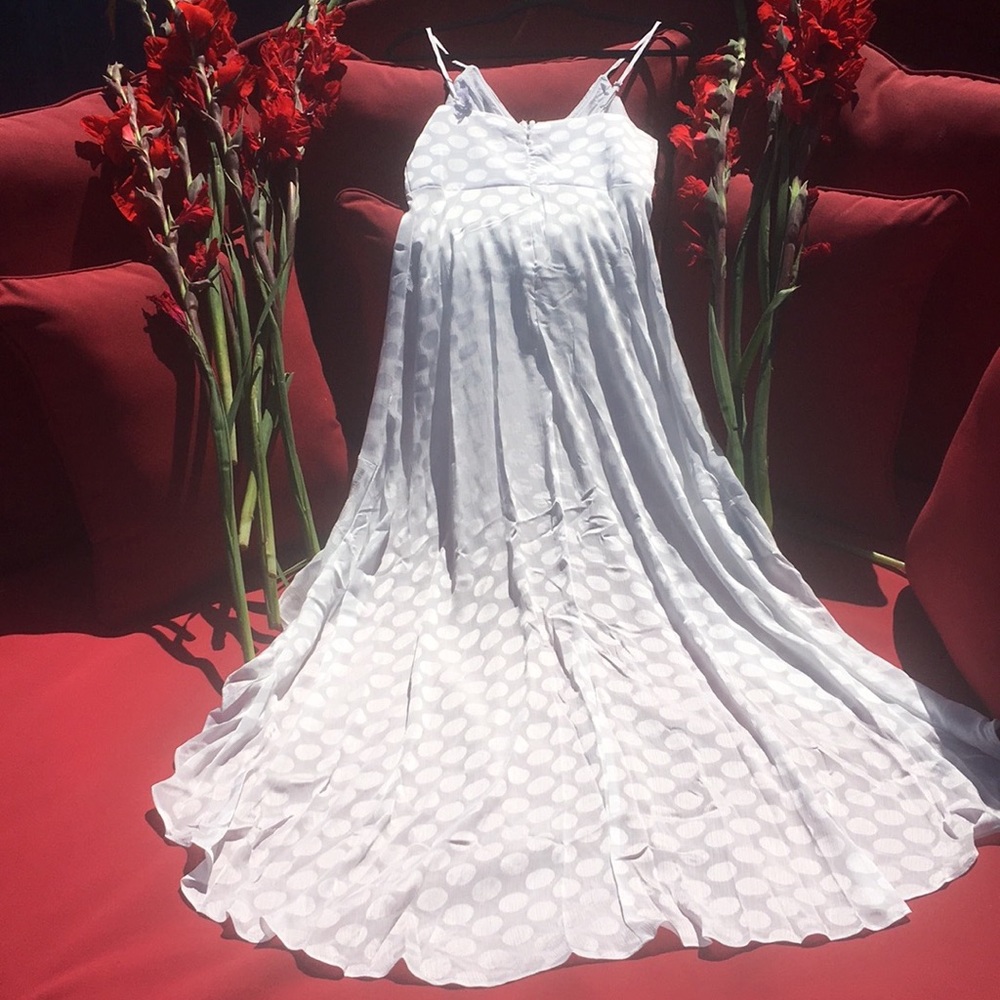 Maxi Dress Pearl Polka Dot Glam Dress Size Small - Picture 4 of 6